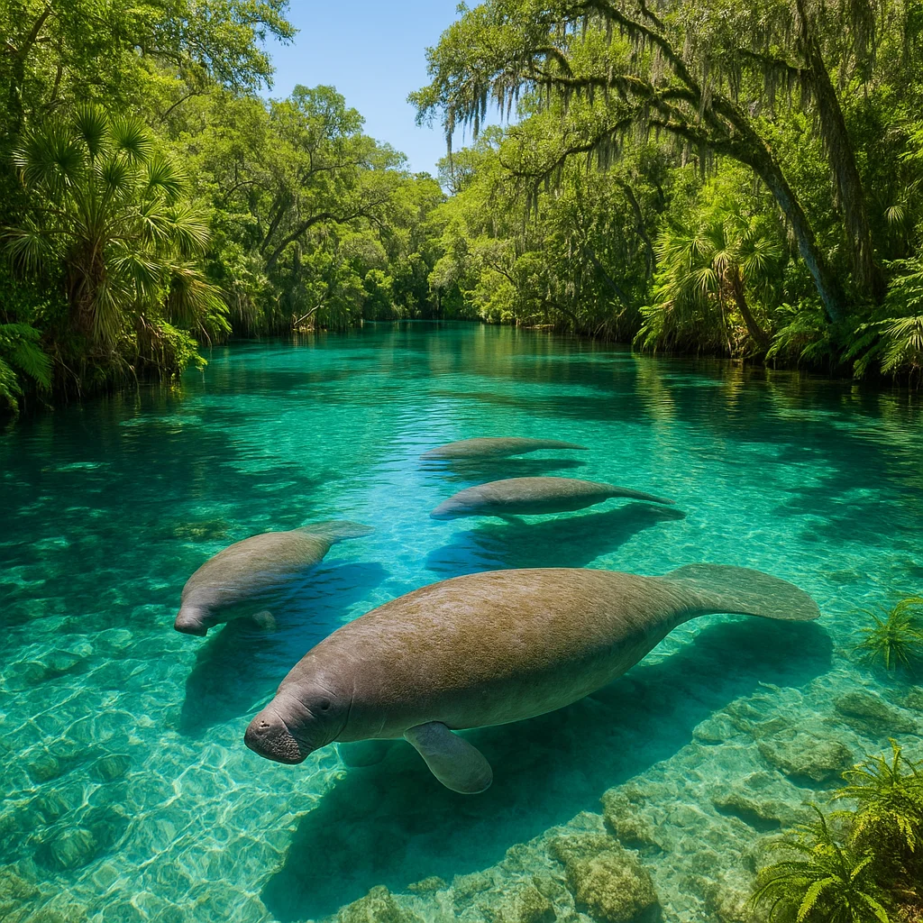 Manatees at Blue Spring State Park Orlando day trip