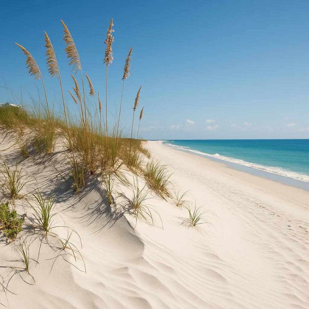 Canaveral National Seashore pristine beach and sand dunes