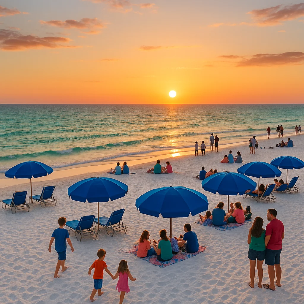 Clearwater Beach white sand and blue water Gulf Coast Florida