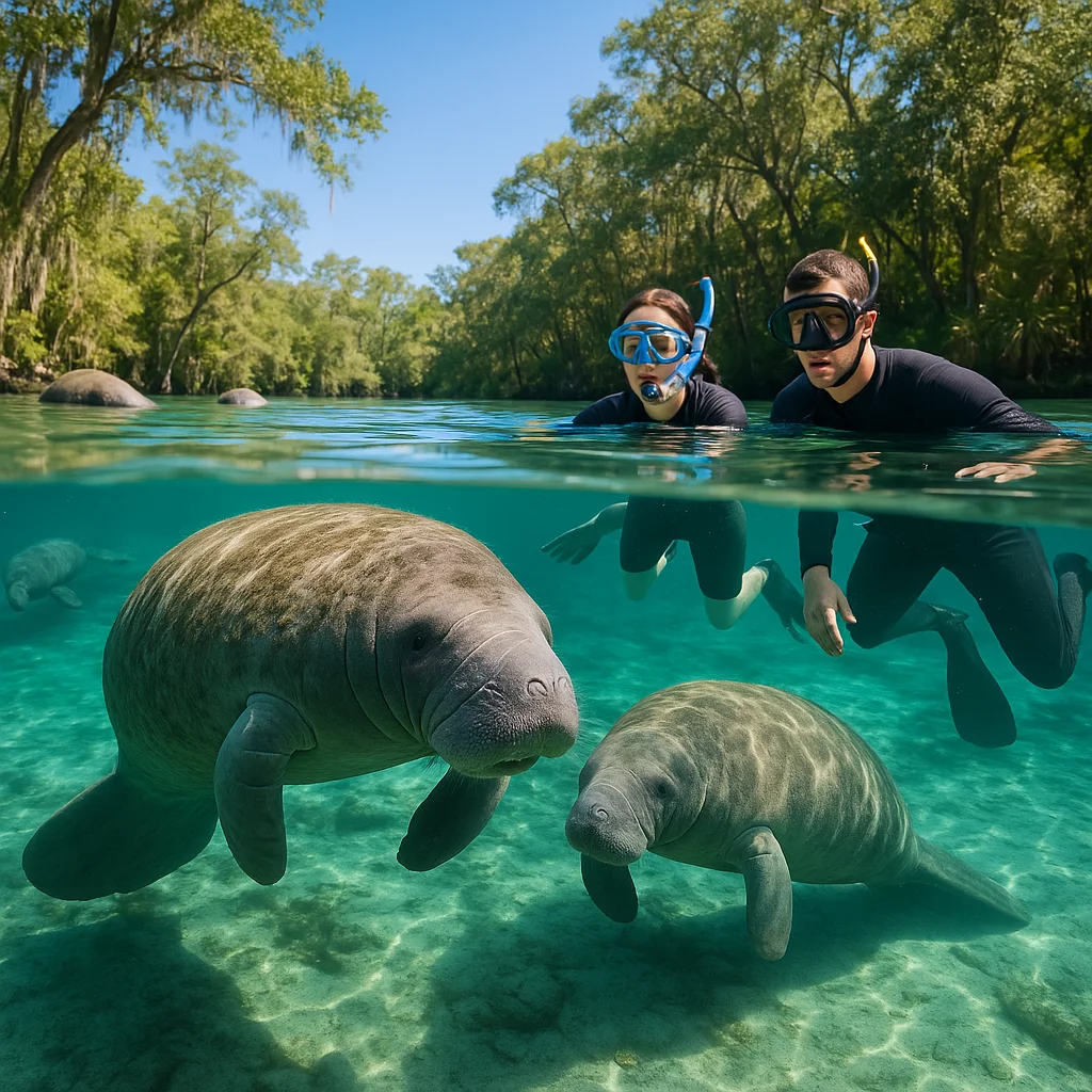 Swimming with manatees Crystal River Florida day trip