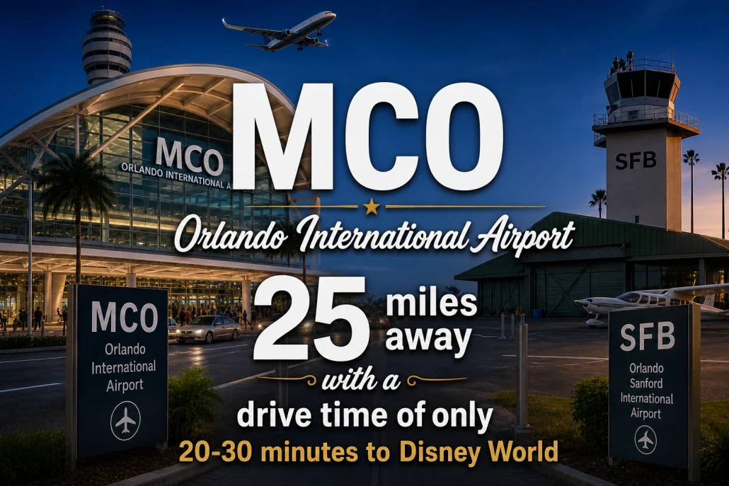 MCO Airport Only 20-30 minutes to Disney World