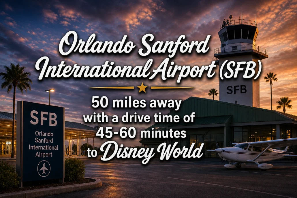Orlando Sanford 45-60 minutes to Disney World